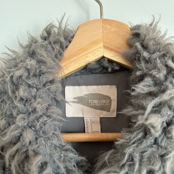 Grey F21 teddy vest - Picture 2 of 2